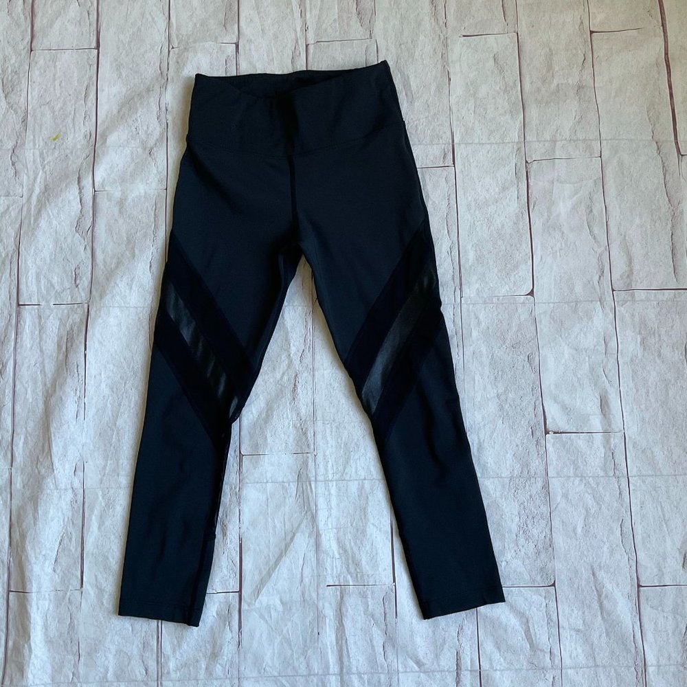 Electric Yoga by Stephanie Bohbot Women's Size XS Black Leggings Mesh Details